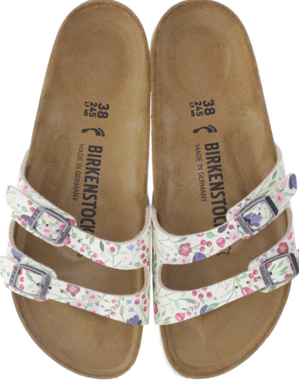 Birkenstock gizeh meadow flowers beige on sale